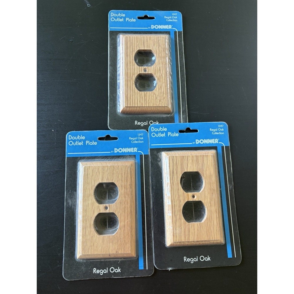 Donner Oak Outlet Plate Double Outlet Plate 1347 New Set Of 3